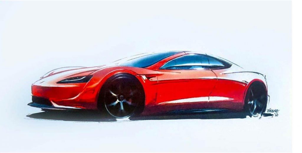 tesla roadster boceto