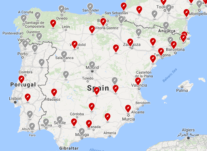 Superchargers de Tesla en España Superchargers de Tesla en España
