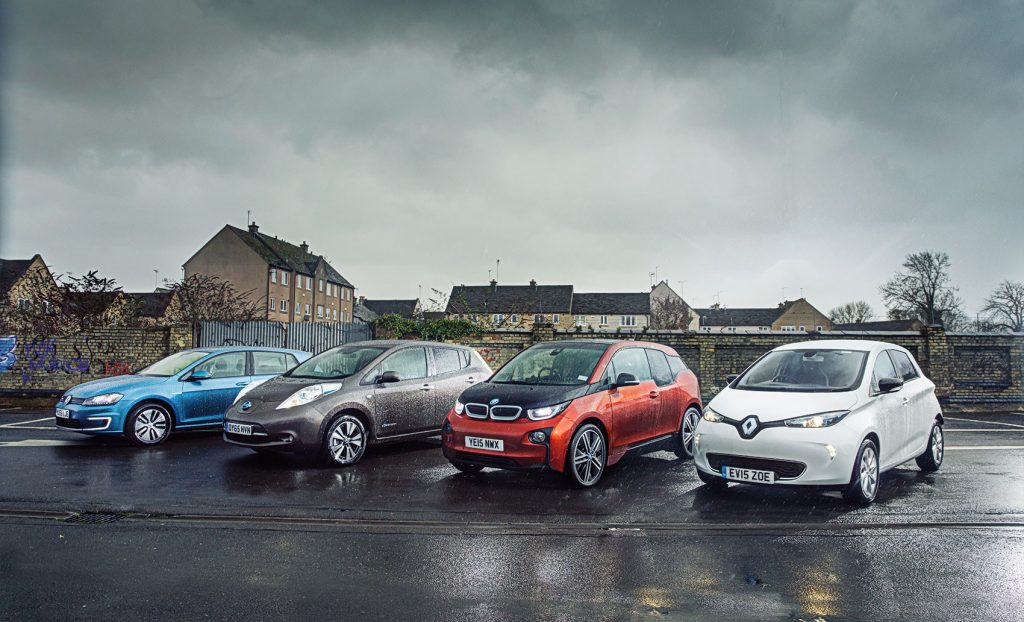 VW eGolf, Nissan Leaf, BMW i3, Renault Zoe