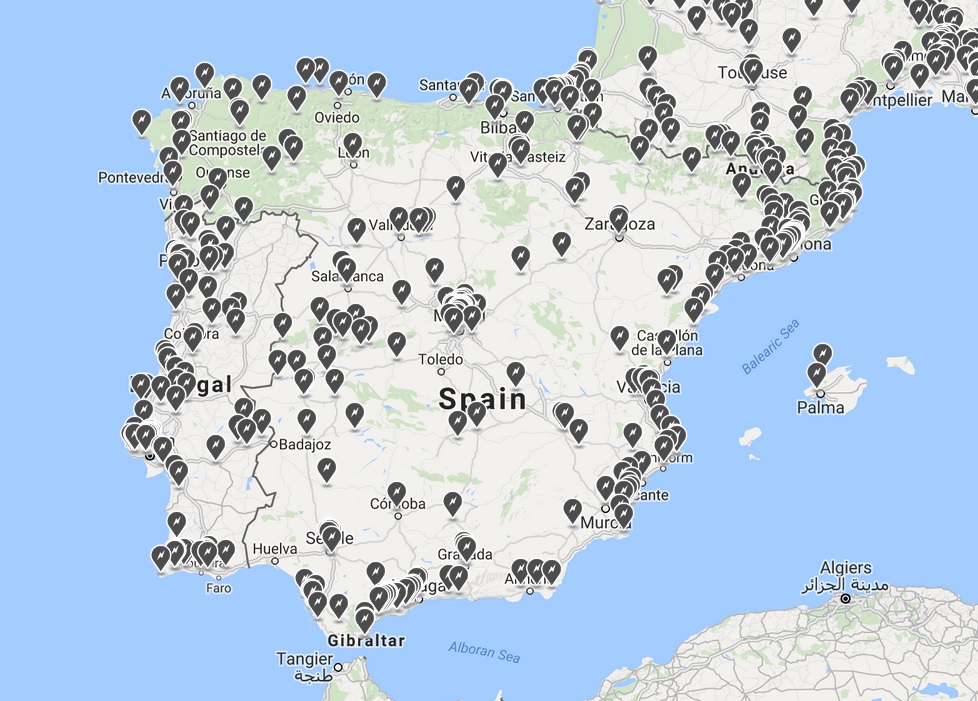 DC en España actualmente (julio de 2018)