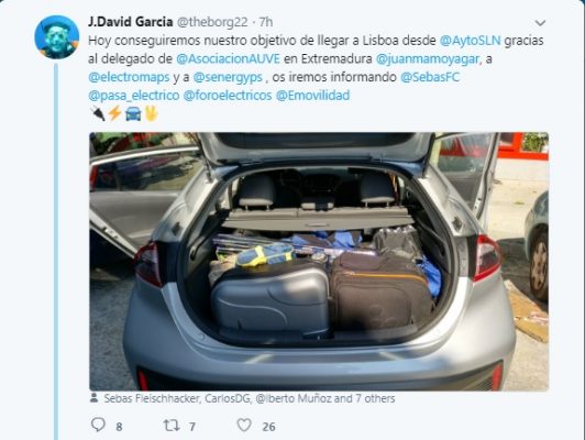 Twitter J. David García - Viaje Madrid-Lisboa con Hyundai Ioniq EV