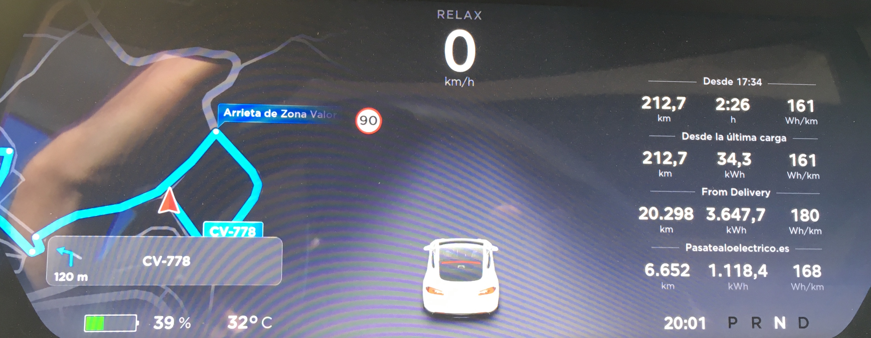 Viaje Madrid-Alicante en Tesla Model S 75. Llegada a Relleu (Alicante).