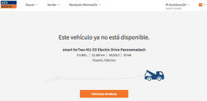 anuncio Smart ED estafa Autoscout24 Alemania