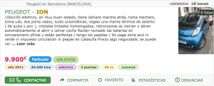 anuncio Peugeot Ion Milanuncios Barcelona
