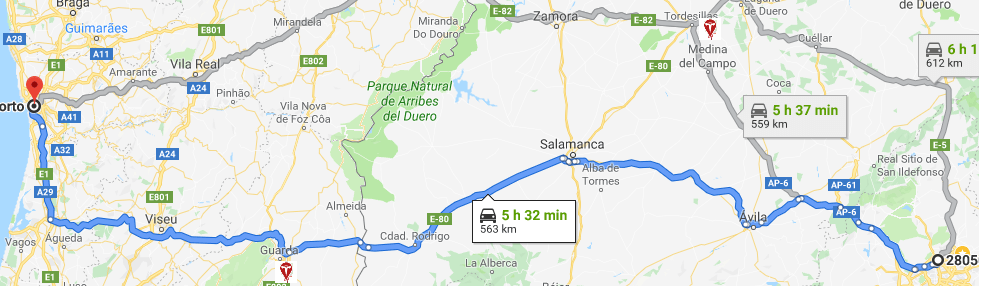 Ruta de Madrid a Oporto. Google Maps. Ruta de Madrid a Oporto. Google Maps.