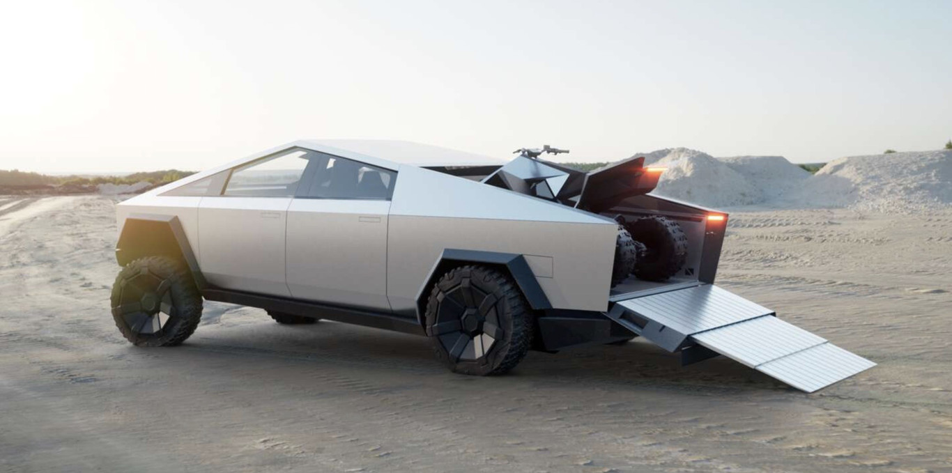 Tesla Cybertruck Cargada