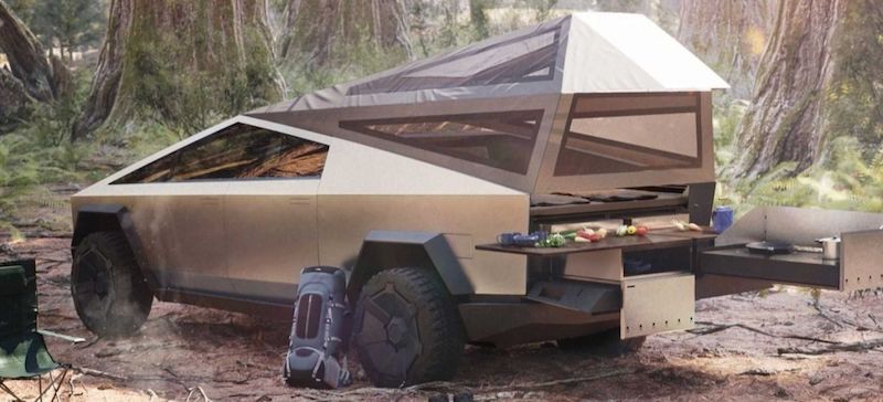 Tesla Cybertruck Camping